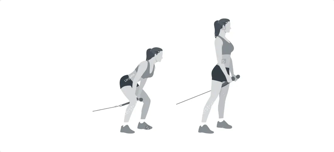 Ilustración: Pull through en polea baja